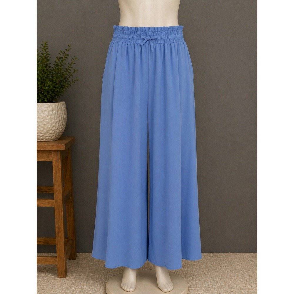 Boho Wide Leg Pants 2XL Flowy Palazzo Beach Vacation Cottagecore Coastal Grandma
